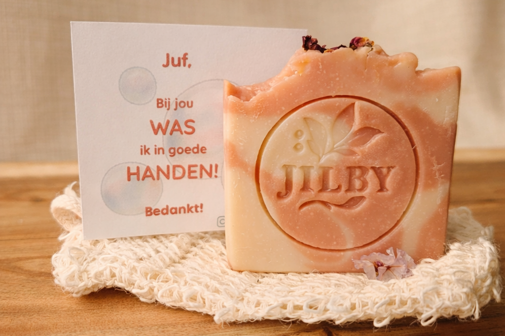 Juf Bedankt Cadeauset, Zeep Bloom Blush & Soap Saver Bag